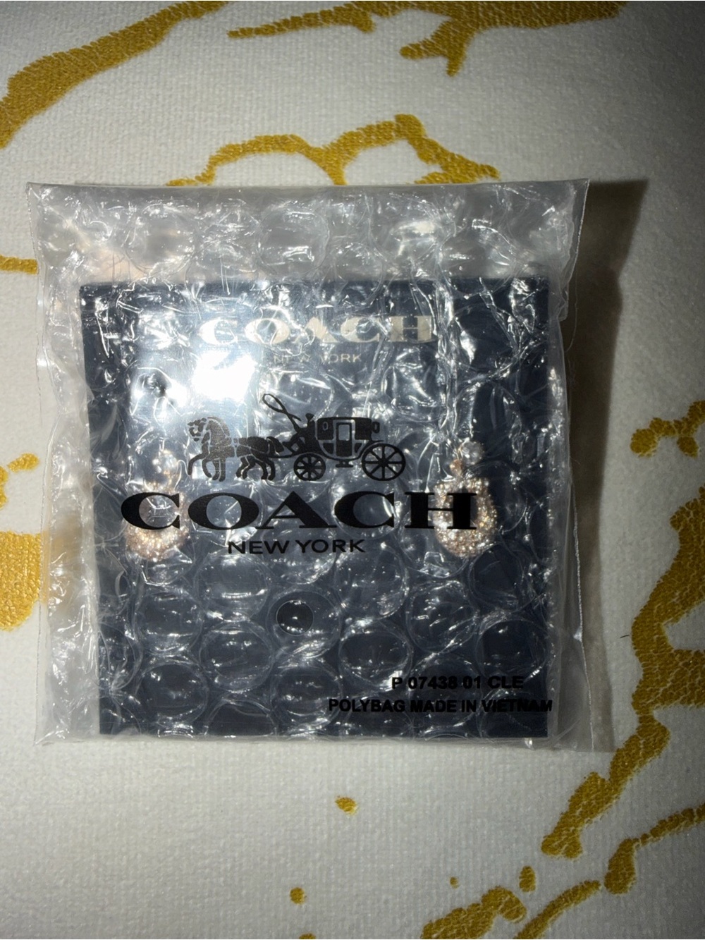 COACH Signature Pavé Earrings Plated Brassglass - Picture 5 of 5